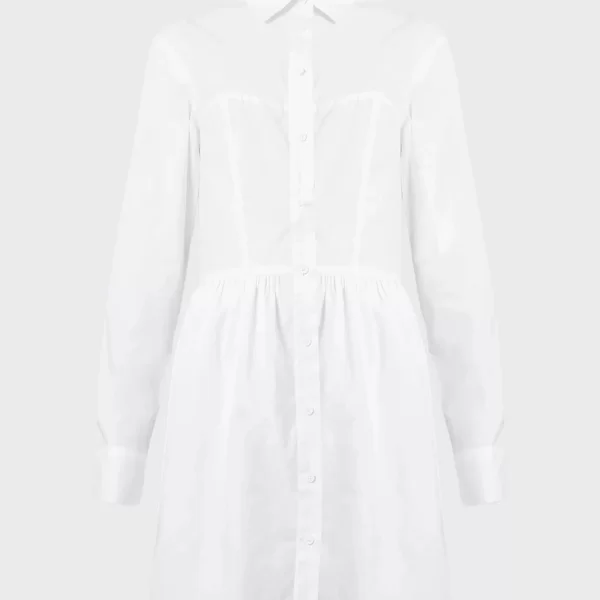 KARL LAGERFELD JEANS KLJ CORSET SHIRTDRESS B2W13036-100 White