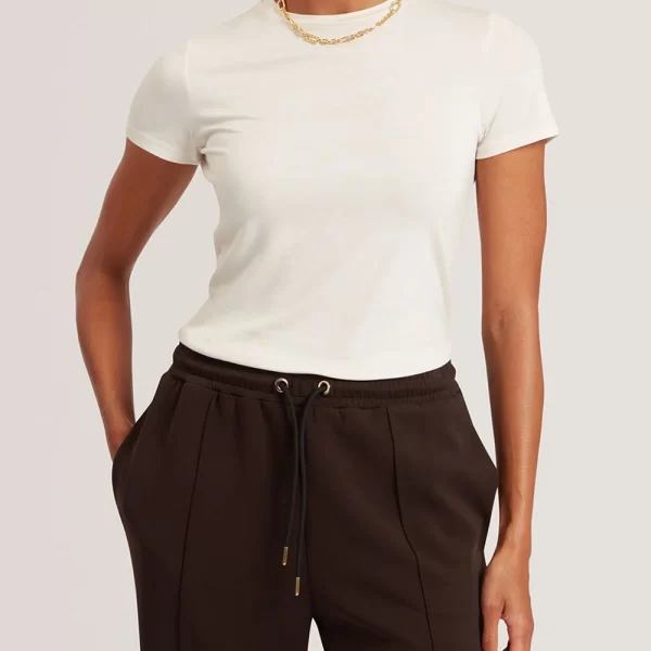 TED BAKER LARNAA Short Sleeve Fitted Tee 283866-IVORY Ivory