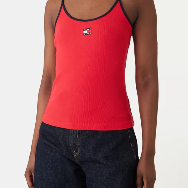 TOMMY JEANS TJW SLIM BADGE STRAPPY TOP DW0DW22261-XK3 Red