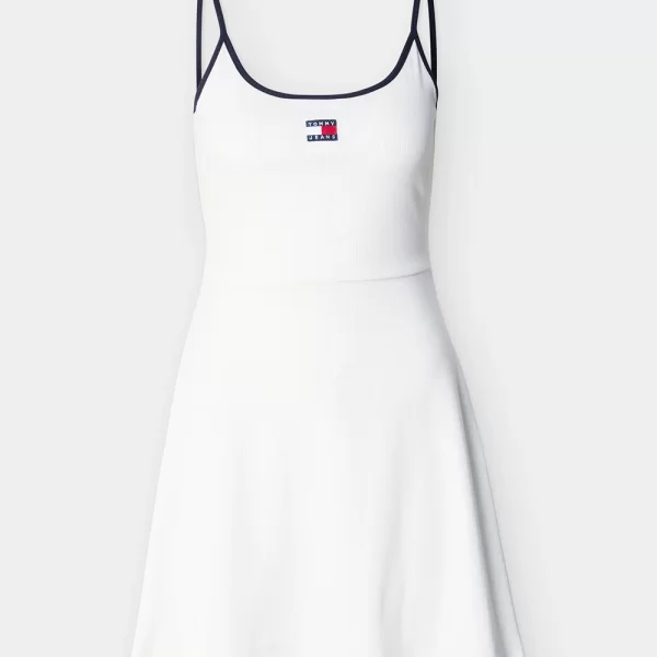 TOMMY JEANS TJW F&F STRAPPY BADGE DRESS DW0DW22335-YBL Ecru