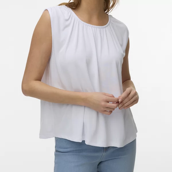 VERO MODA VMFILLI SL TOP JRS NOOS 10342938-BRIGHT WHITE White