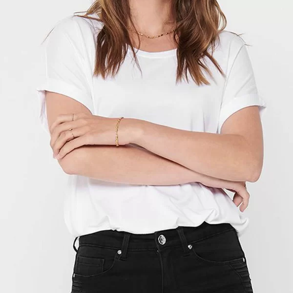 ONLY ONLMOSTER S/S O-NECK TOP NOOS JRS 15106662-WHITE White