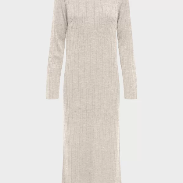 ONLY ONLTHEA LS DRESS KNT 15353028-Pumice StoneMelange Cream