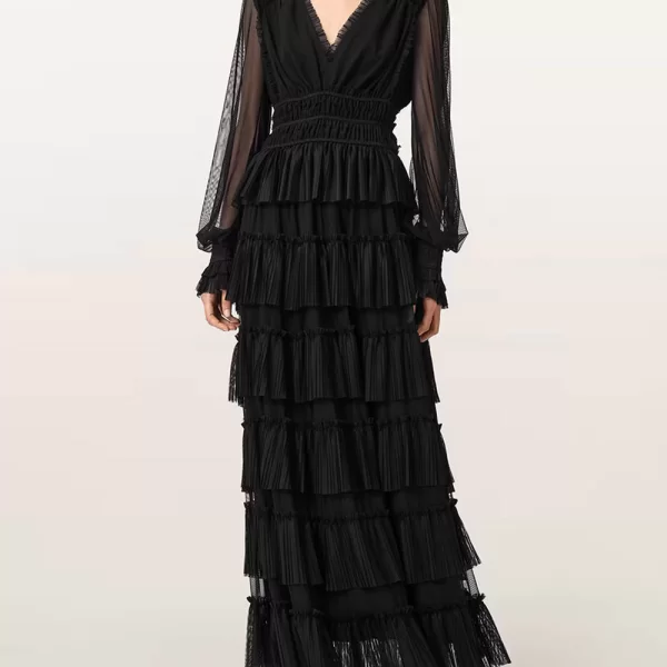 ALL SAINTS XANTARA DRESS W029DD-BLACK Black