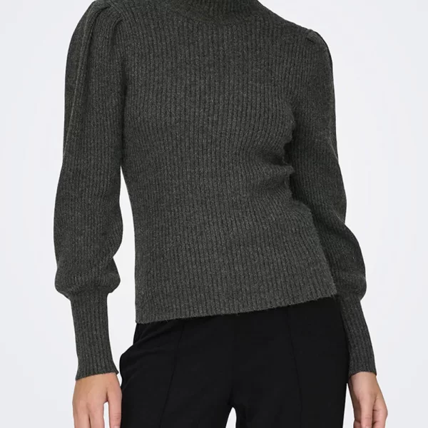 ONLY ONLKATIA L/S HIGHNECK PULLOVER KNT NOOS 15232494-Dark Grey Melange DarkGray