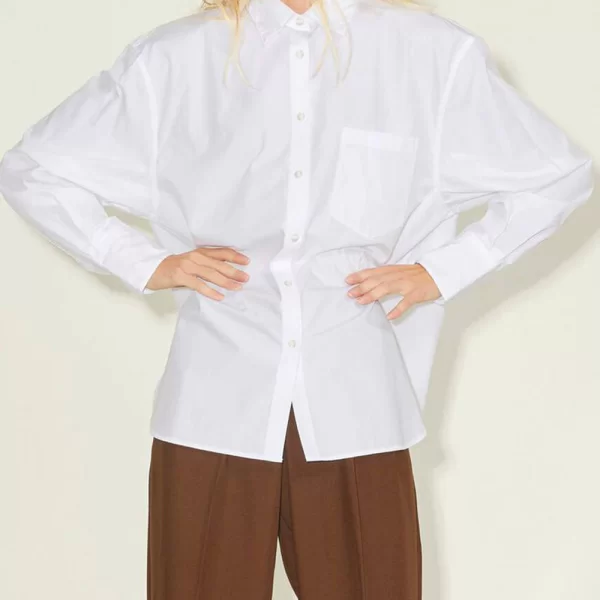 JJXX ΠΟΥΚΑΜΙΣΟ JXJAMIE LS RELAXED POPLIN SHIRT NOOS 12200353-WHITE White