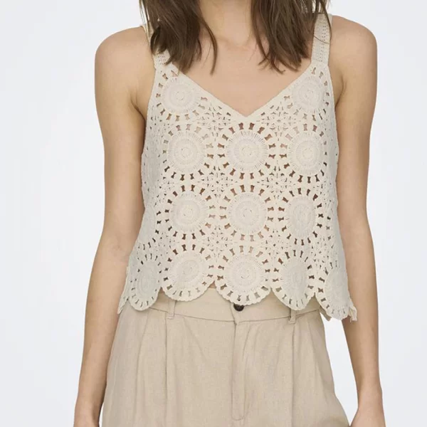ONLY ONLYVONNE S/L TOP JRS 15289731-Birch Biege