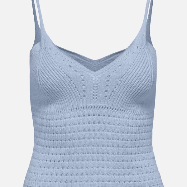 Only ONLY ONLLISON SL TOP KNT 15369248-Cashmere Blue LightBlue