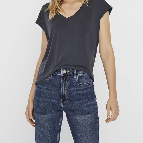 VERO MODA VMFILLI SS V-NECK TEE NOOS 10247666-Ombre Blue Blue