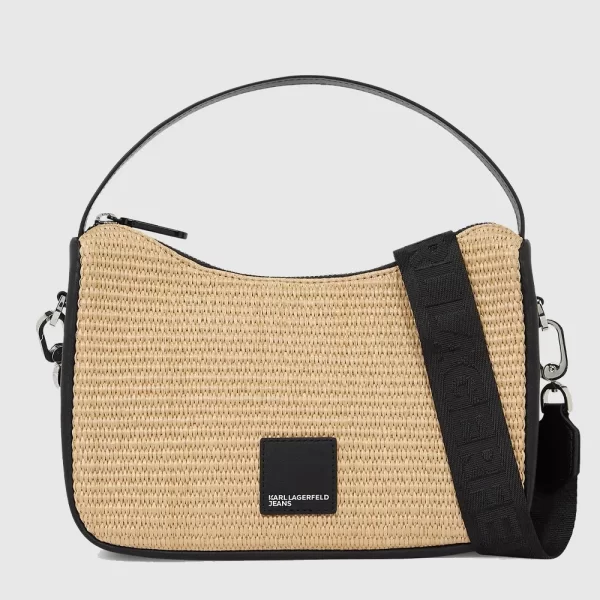 KARL LAGERFELD JEANS KARL LAGERFELD JEANS KLJ BOX LOGO RAFFIA MINI HOBO B2W30115-106 Biege