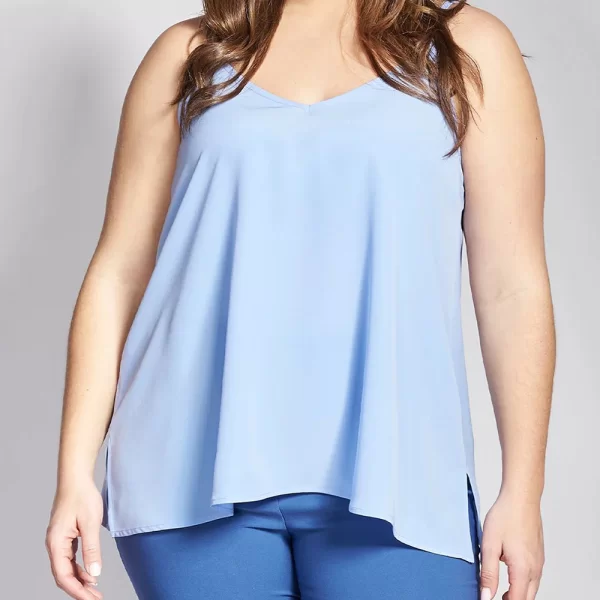 PARABITA Lingerie κρεπ τοπ σε γραμμή-Α 012610189476-040 Ciel