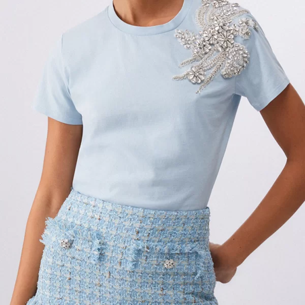 LIU JO BLACK_CA6J12_T-SHIRT C/PATCH ΜΠΛΟΥΖΑ ΓΥΝΑΙΚΕΙΟ CA6010J3868-P9748 LightBlue