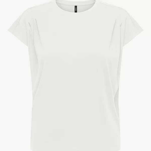 ONLY ONLELENA S/S O-NECK TOP JRS 15368453-Cloud Dancer OffWhite