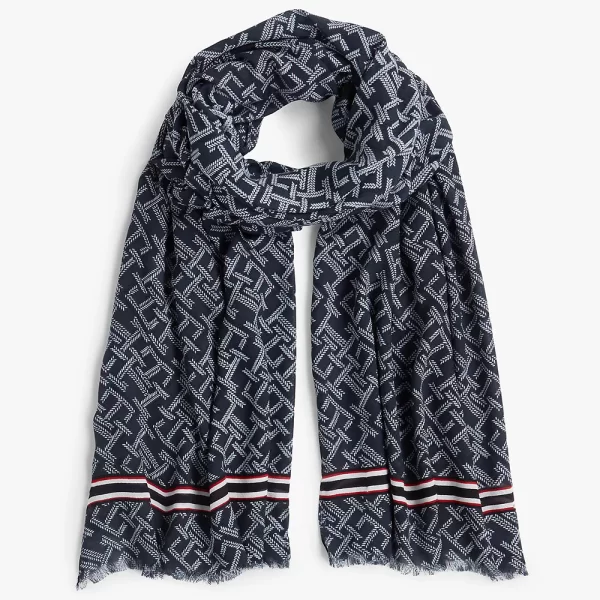TOMMY HILFIGER TH MONOGRAM CORP SCARF AW0AW18605-DW6 DarkBlue