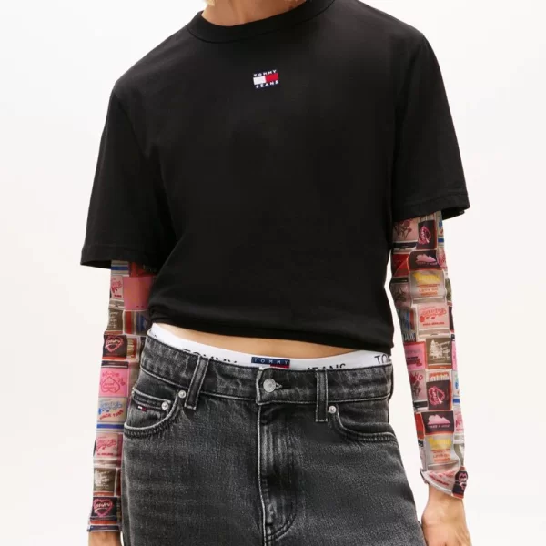 TOMMY JEANS TJW BXY BADGE TEE EXT DW0DW22202-BDS Black