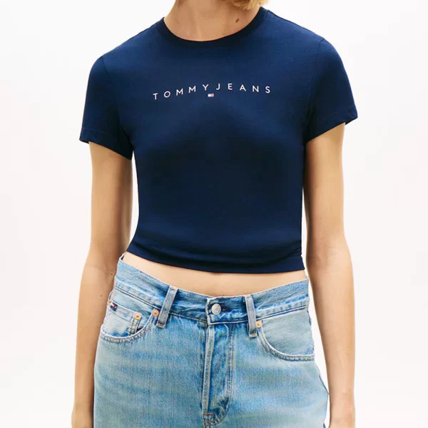 TOMMY JEANS TJW SLIM LINEAR TEE EXT DW0DW18398-0G0 DarkBlue