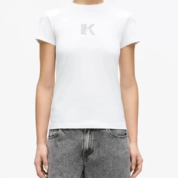 KARL LAGERFELD JEANS KLJ SLIM SS K LOGO TEE B2W17064-100 White