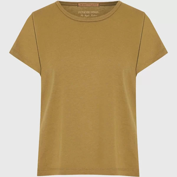 FUNKY BUDDHA T-Shirts FBL013-103-04-GREEN MOSS Khaki