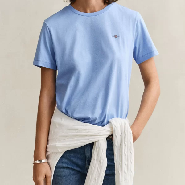 GANT ΜΠΛΟΥΖΑ ΚΜ REG SHIELD SS T-SHIRT REG SHIELD SS T-SHIRT 3GW4200200-424 LightBlue