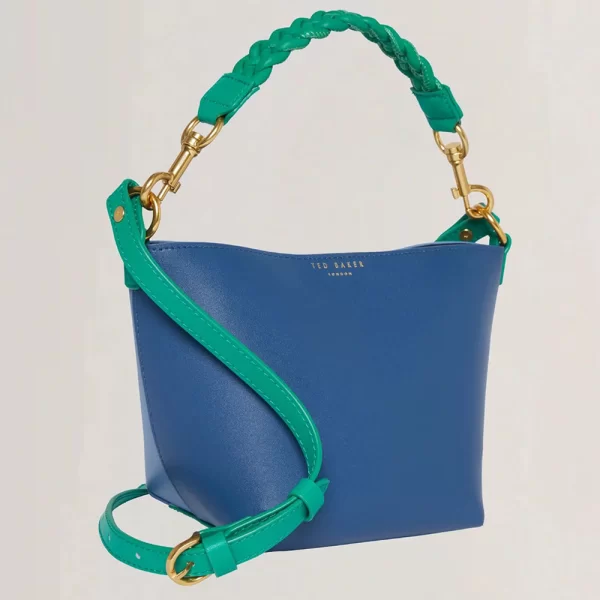 Ted Baker TED BAKER WYNOLA Woven Handle Colourblock Small Bag 282331-BLUE Blue