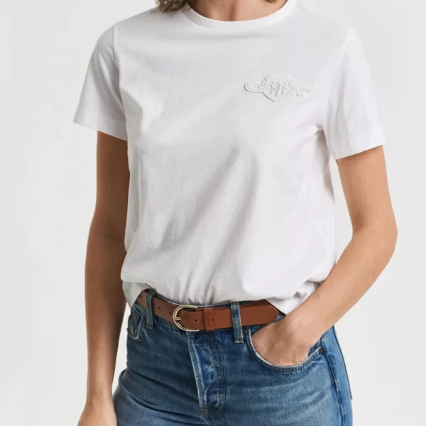 GANT ΜΠΛΟΥΖΑ ΚΜ REG TONAL SHIELD SS T-SHIRT 3GW4202589-110 White