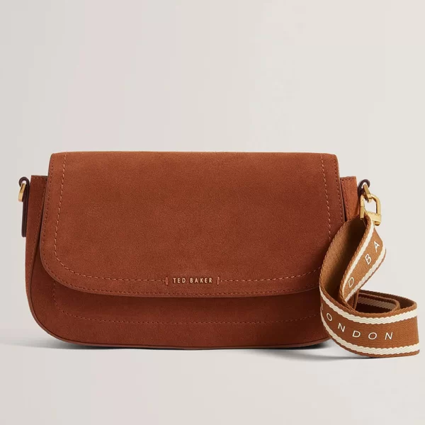 Ted Baker TED BAKER SHAYNE Webbing Suede Crossbody Bag 282687-BROWN Brown