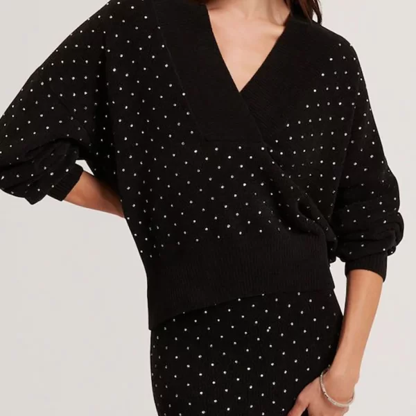 Ted Baker TED BAKER ALIISEE V Neck Hot Fix Jumper 281283-BLACK Black