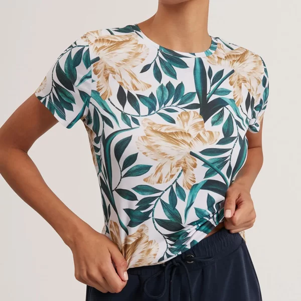 TED BAKER SELLEY Printed Fitted Tee 283105-CREAM Cream