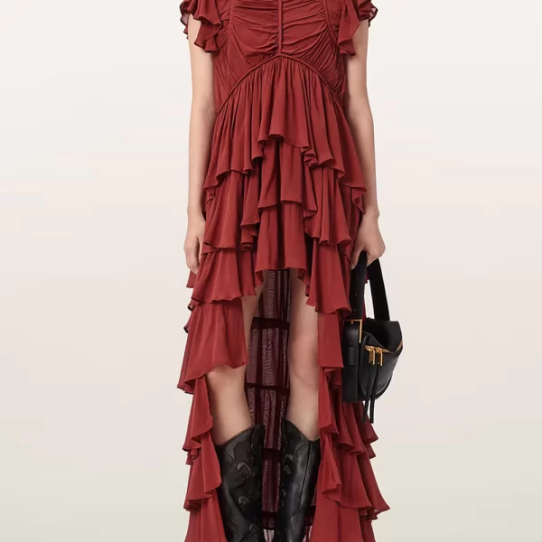 ALL SAINTS ALL SAINTS SHAELA DRESS W059DE-PAPRIKA RED DarkRed