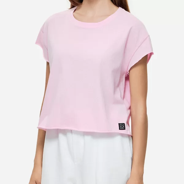 DIRTY LAUNDRY RAW EDGES T-SHIRT DLWT000147-Bubblegum Pink