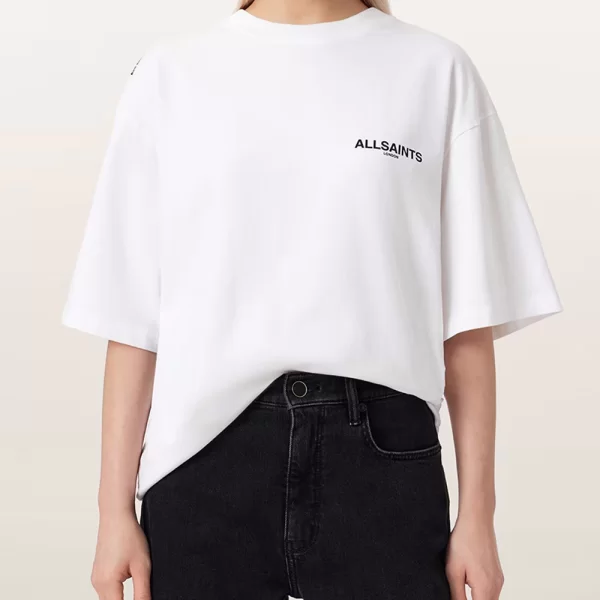 ALL SAINTS SWOOP AMELIE TEE W041JE-OPTIC WHITE White