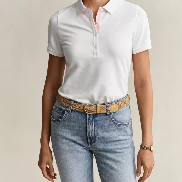 GANT ΜΠΛΟΥΖΑ ΚΜ SLIM CONTRAST COLOR SS PIQUE POLO 3GW4201474-110 White