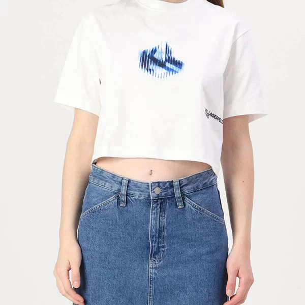 KARL LAGERFELD JEANS KLJ BOXY GLITCHED LOGO A1W17109-100 White