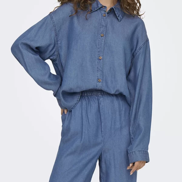 Only ONLY ONLCHARIS LIFE LS SHIRT CC WVN 15337928-Medium Blue Denim DenimBlue