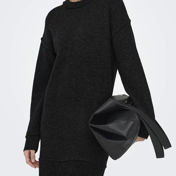 ONLY ONLHAZEL LIFE LS O-NECK DRESS BF KNT 15358599-BLACK Black