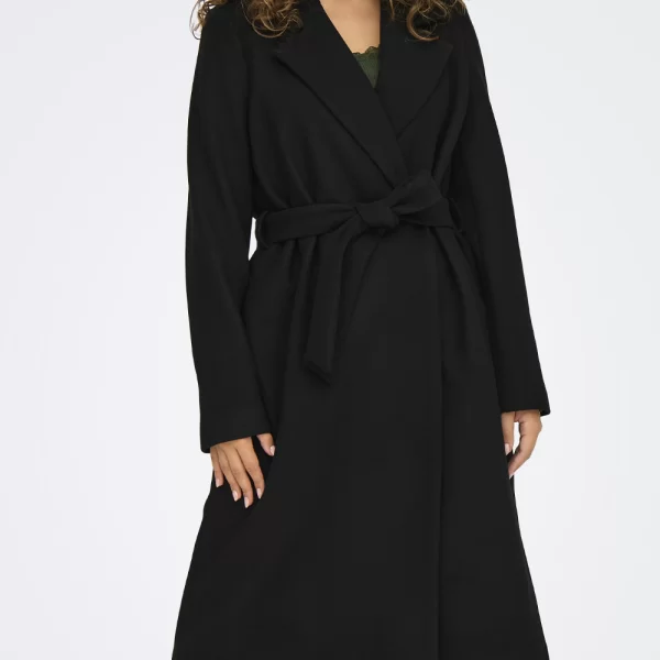 Only ONLY ONLALVILDA LIFE WRAP COAT OTW NOOS 15314362-BlackSOLID Black