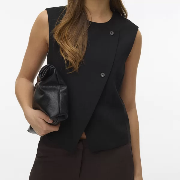 VERO MODA VMPHILINE SL WAISTCOAT 10338640-BLACK Black