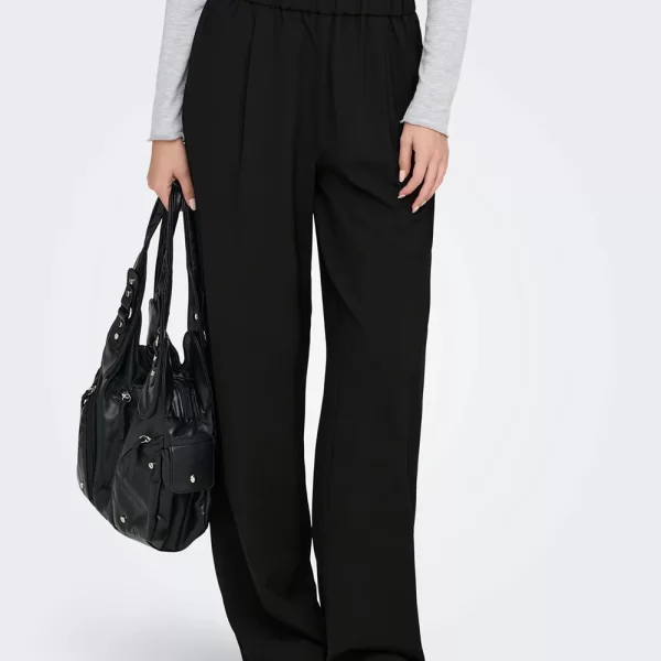 ONLY ONLSVEA LIFE HW PULL-UP PANT PNT 15360389-BLACK Black