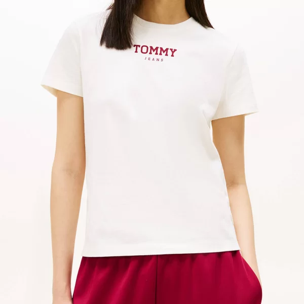 TOMMY JEANS TJW REG ESSENTIAL LOGO 2 TEE EXT DW0DW21842-YBL Ecru