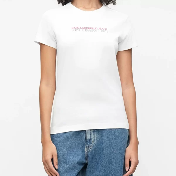 KARL LAGERFELD JEANS KLJ SLIM SS REFLECTION TEE B1W17053-100 White