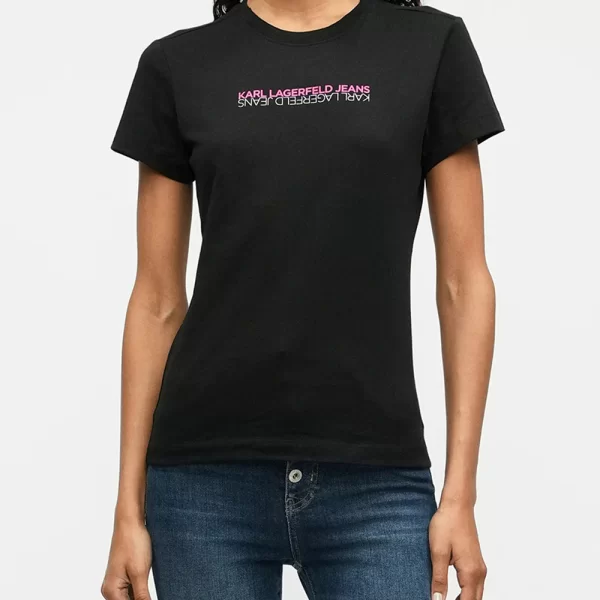 KARL LAGERFELD JEANS KLJ SLIM SS REFLECTION TEE B1W17053-999 Black