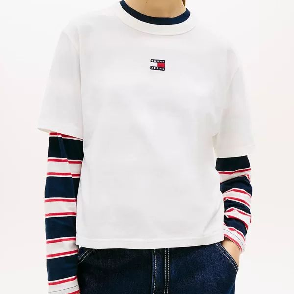 TOMMY JEANS TJW BXY BADGE TEE EXT DW0DW22202-YBL OffWhite