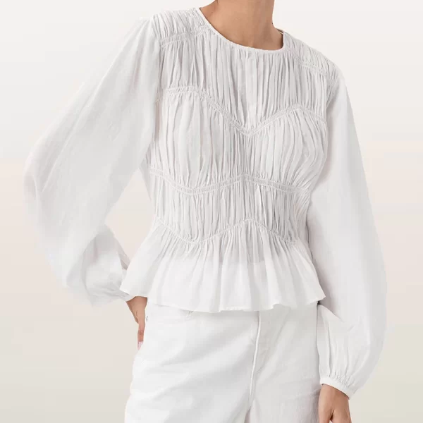 ALL SAINTS MELANI TOP W020PD-Antique White White