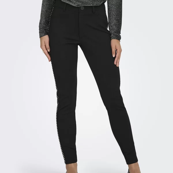 ONLY ONLMARCELLA HW HEART PANEL LEGGING PNT 15357744-BlackSilver Studs Black