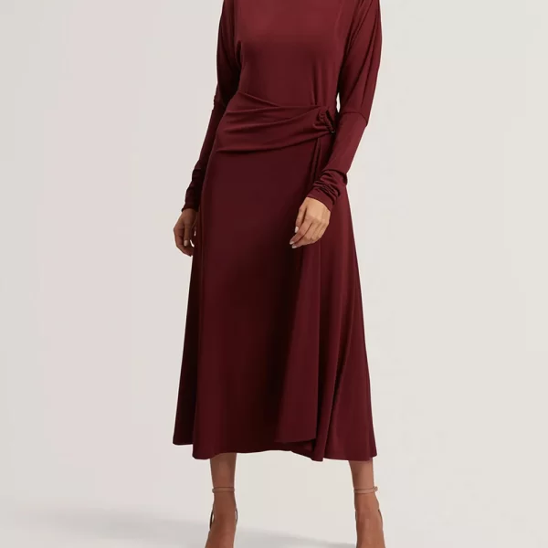 Ted Baker TED BAKER RALHAA Wrap Jersey Midi dress 280865-oxblood Bordeux