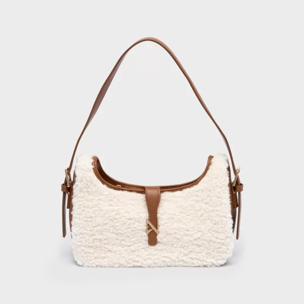 NOLAH ΓΥΝΑΙΚΕΙΑ ΤΣΑΝΤΑ SHEEPY OFFWHITE BROWN