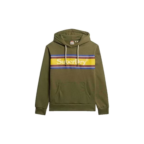 T-shirt με κουκούλα Superdry Venue Stripe Relaxed