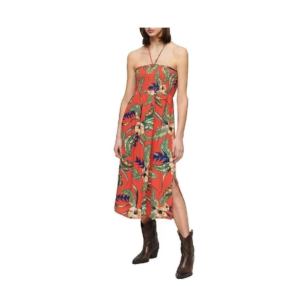 SUPERDRY Φορέματα Superdry Longue Smocked Midi Beach