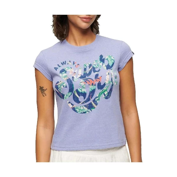 T-shirt με κοντά μανίκια Superdry T-shirt Floral Scripted manches courtes