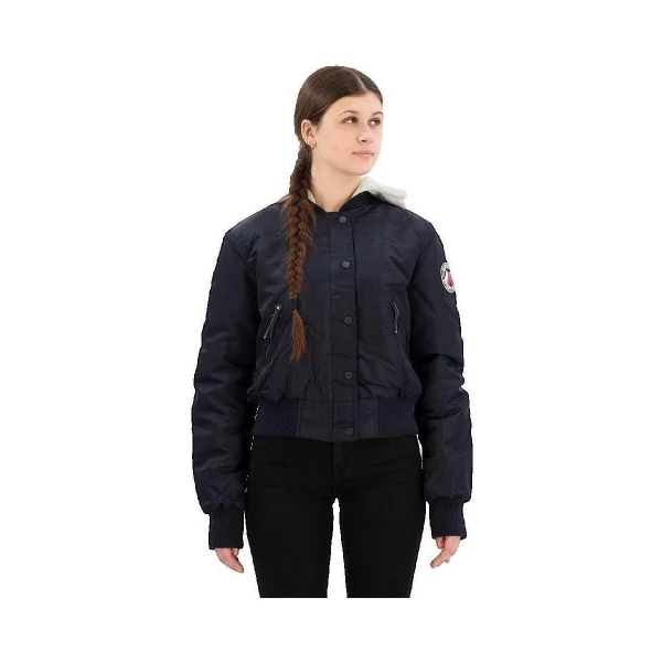 Μπουφάν Superdry Blouson à capuche bleu marine femme